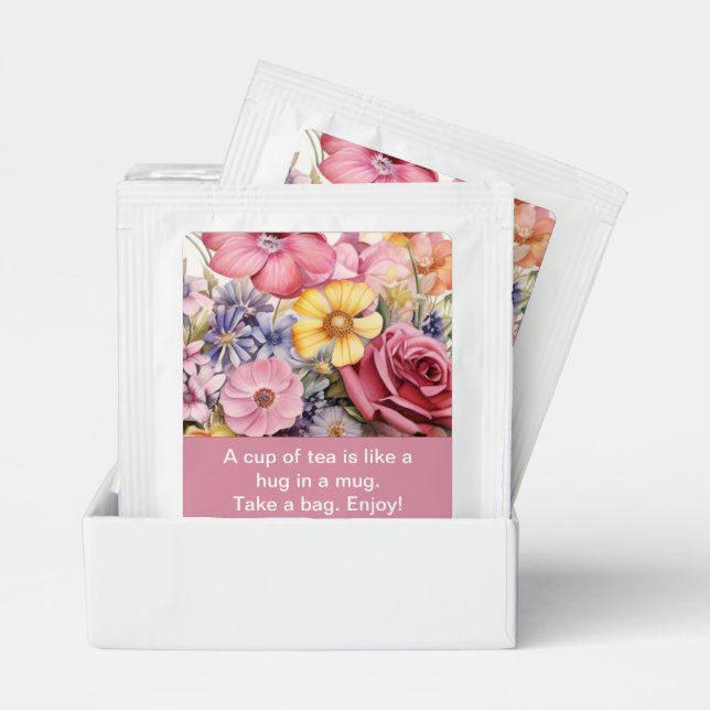 Tea Bag Favor 14 Cup of flowers Tea Bag Drink Mix (Pair)