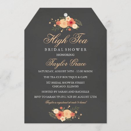 Tea Bag High Tea Bridal Shower Invitation