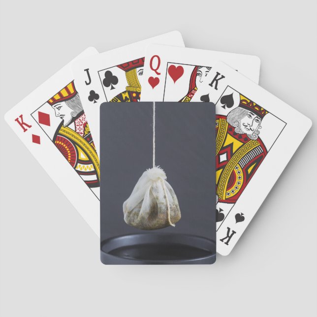 Tea bag is hung in a cup poker cards (Back)