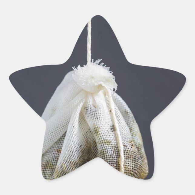 Tea bag is hung in a cup star sticker (Front)