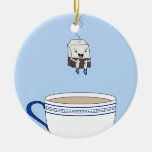 Tea Bag Jumping In Cup Ceramic Ornament at Zazzle