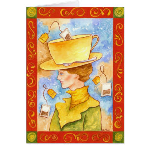 Tea Bag Lady Greeting Card