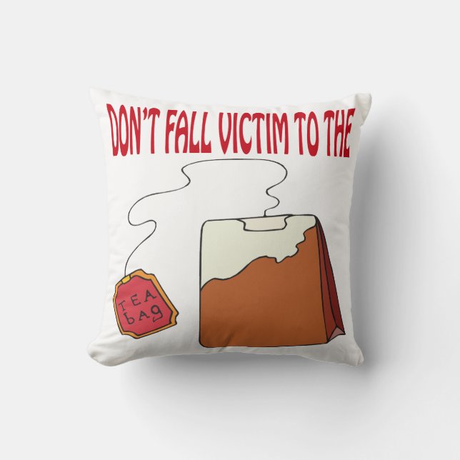 Tea Bagged Throw Pillow (Front)