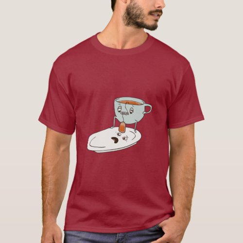 Tea Bagger Cup and Plate Kitchen Humor Sunday T  T_Shirt