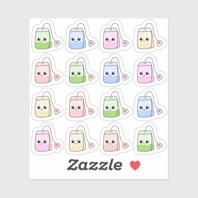 Tea bags Cozy Tea Time Cute Kawaii Bujo Planner Sticker (Sheet)