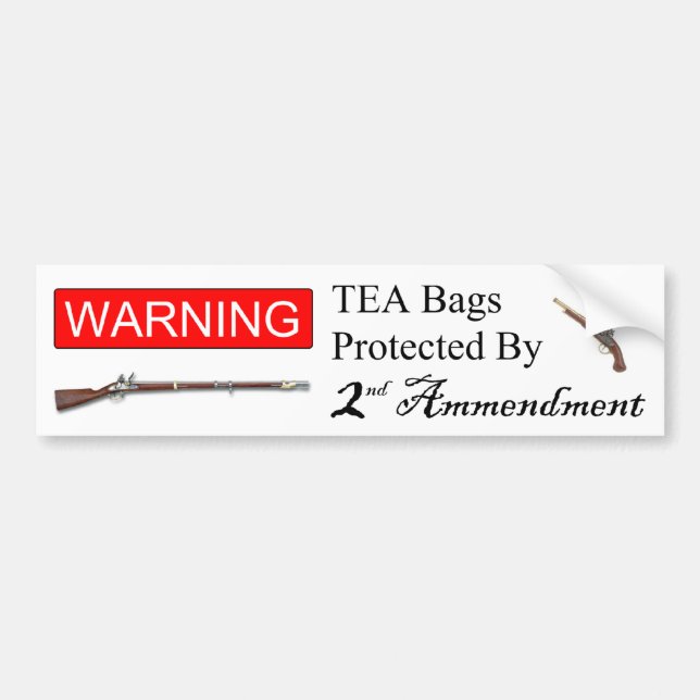 Tea Bags Protected by Second Ammendment Bumper Sticker (Front)