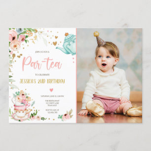 Tea Birthday Invitation Girl Party Par-tea Floral