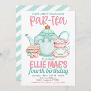 Tea Birthday Party Invitation
