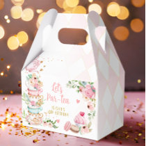Tea Birthday Party Pink Flower Girl Par-tea Floral Favor Boxes