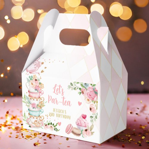 Tea Birthday Party Pink Flower Girl Par_tea Floral Favor Boxes