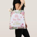 Tea Birthday Party Pink Flower Girl Par-tea Floral Tote Bag<br><div class="desc">Tea themed party favor bag for your perfect celebration. Please see the matching collection for all we have available for this theme.</div>