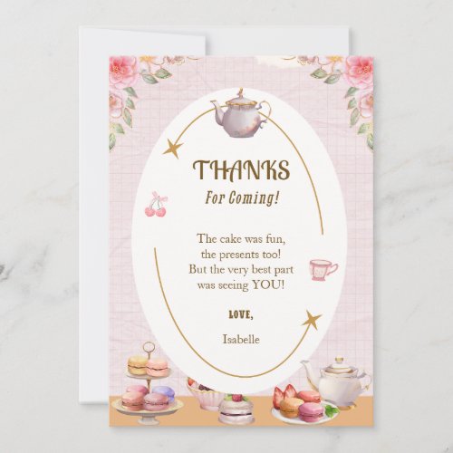 Tea Birthday Party Thank You Card