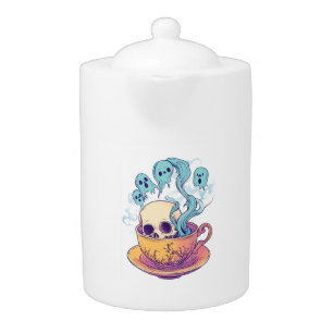 Tea & Bones � Funny Relaxed Skull Teapot