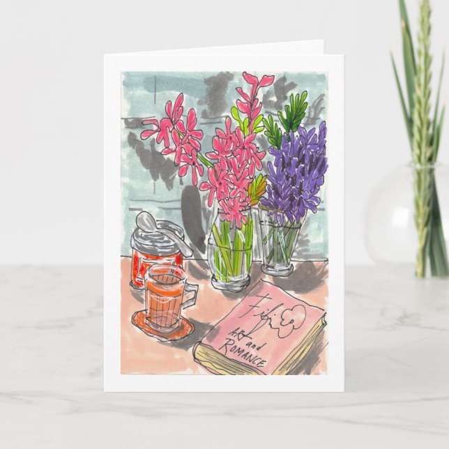 Tea Book Flowers Card (Front)