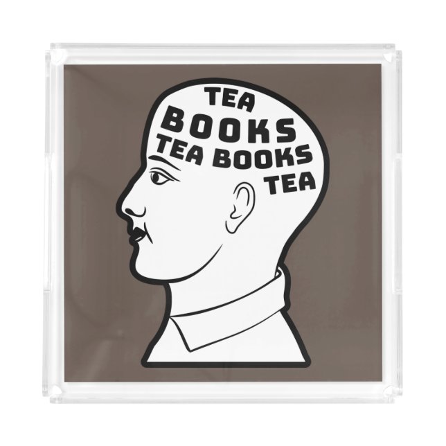 Tea & Books Acrylic Tray (Front)