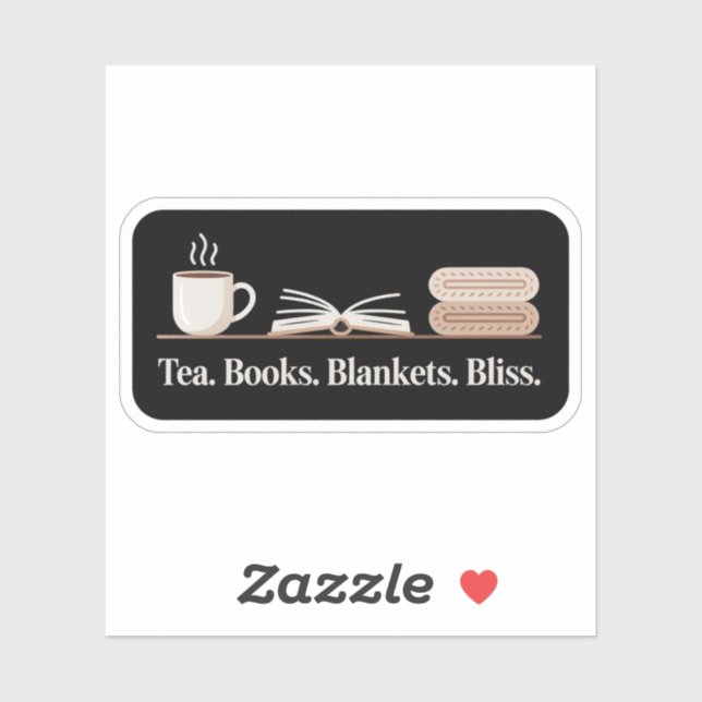Tea Books Blankets Bliss – Cozy Reader Sticker (Sheet)