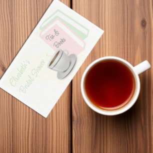 Tea & Books Bridal Shower Paper Guest Towels