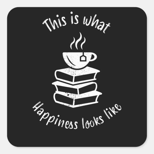 Tea Books - Happiness Tealover Gift Square Sticker (Front)