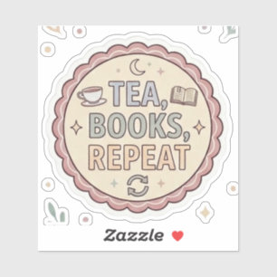Tea Books Repeat Sticker