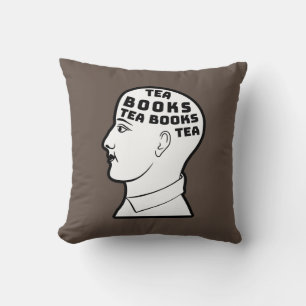 Tea & Books Throw Pillow
