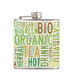 Tea breakfast text design flask