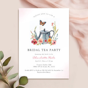 Tea Bridal Shower Floral Garden Invitation