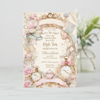 Tea Bridal shower invitation, Alice bridal tea Invitation
