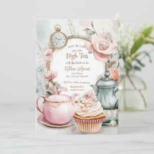 Tea Bridal shower invitation, Alice bridal tea Invitation