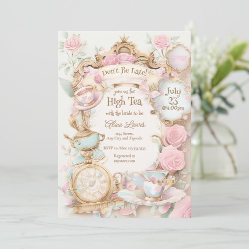 Tea Bridal shower invitation High Tea invite