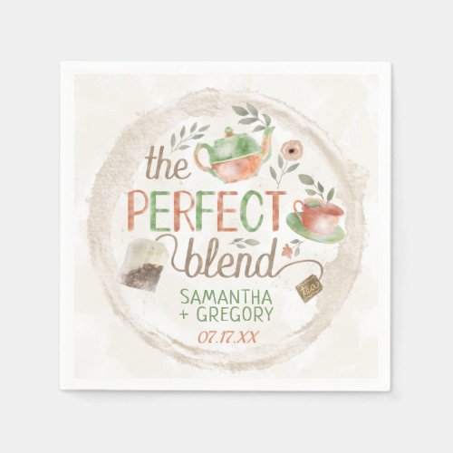 Tea Bridal Wedding Shower The Perfect Blend Party Napkins