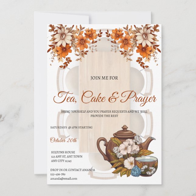 Tea, Cake & Prayer Fellowship Invitation (Front)