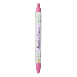 Tea Cats Bookish Gingham Girl Cute Green Pen