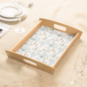 Tea Chinoiserie French Toile Du Jouy Pattern Serving Tray