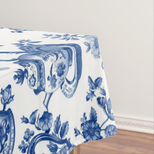 Tea Chinoiserie French Toile Du Jouy Pattern Tablecloth