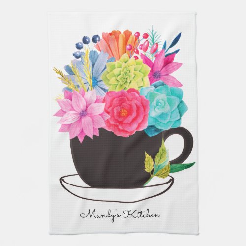 Tea Coffee Cup Colorful  Kitchen Towel