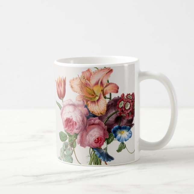 Tea, Coffee, Pink Spring Flowers Garden Bouquet  C Coffee Mug (Right)