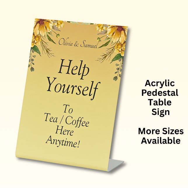 Tea Coffee Table Acrylic Pedestal Sign  (Creator Uploaded)