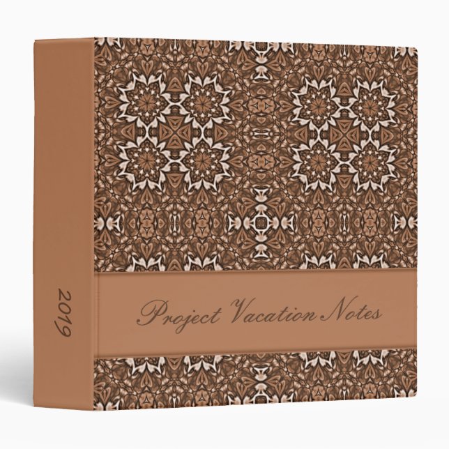 Tea Color Kaleidoscope Pattern Binder (Front/Spine)