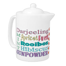 Tea Connoisseur Typography Teapot