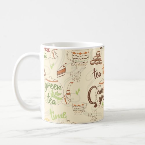 Tea Cookies and Cake Time Sketch Coffee Mug