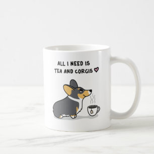 Tea & Corgis [black-headed tri] Coffee Mug