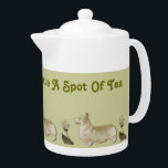 Tea & Corgis Teapot<br><div class="desc">Take the advice of these Pembroke Welsh Corgis and have a spot of tea to keep you going through your day.</div>