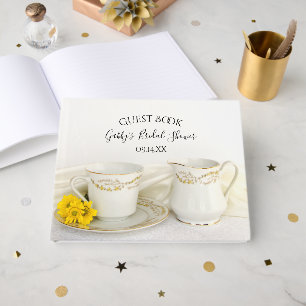 Tea Cup and Yellow Daisies Bridal Shower Guest Book