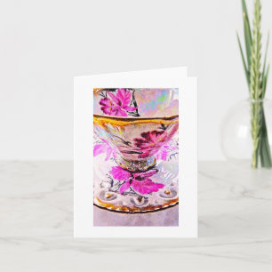 Tea Cup Art Photo Card Thank you/Get Well/Hello