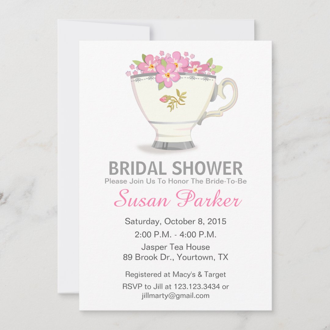 Tea Cup Bridal Shower Invitation Zazzle