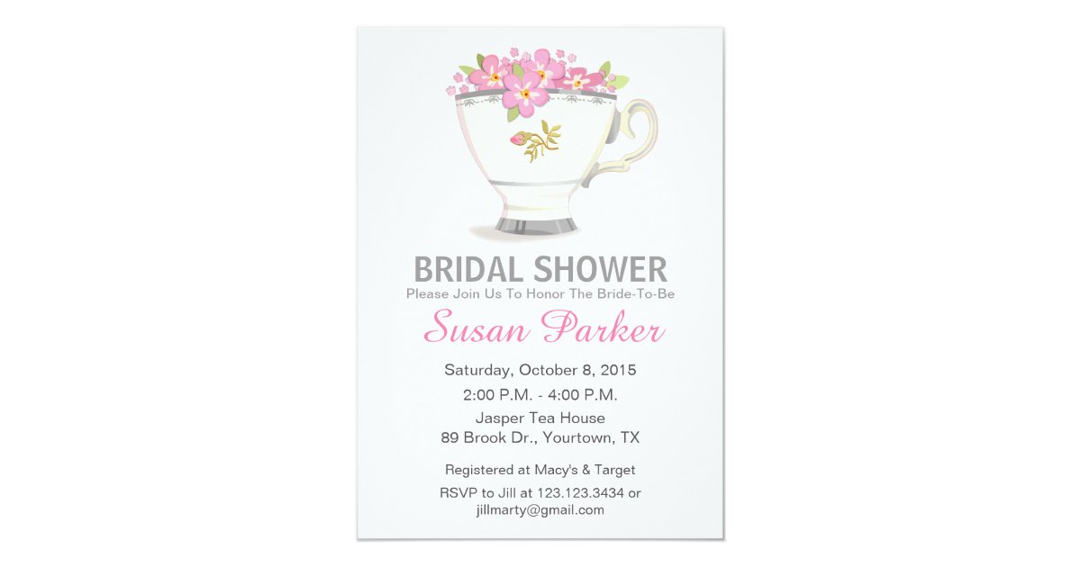 Tea Cup Bridal Shower Invitation