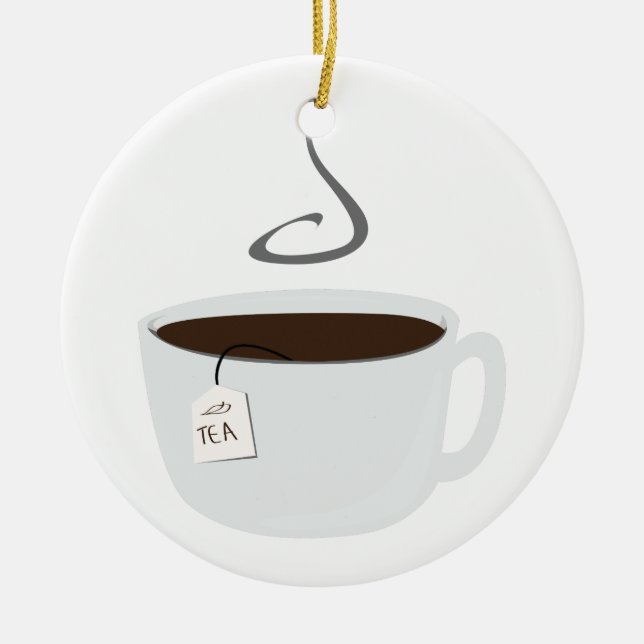 Tea Cup Ceramic Ornament (Front)