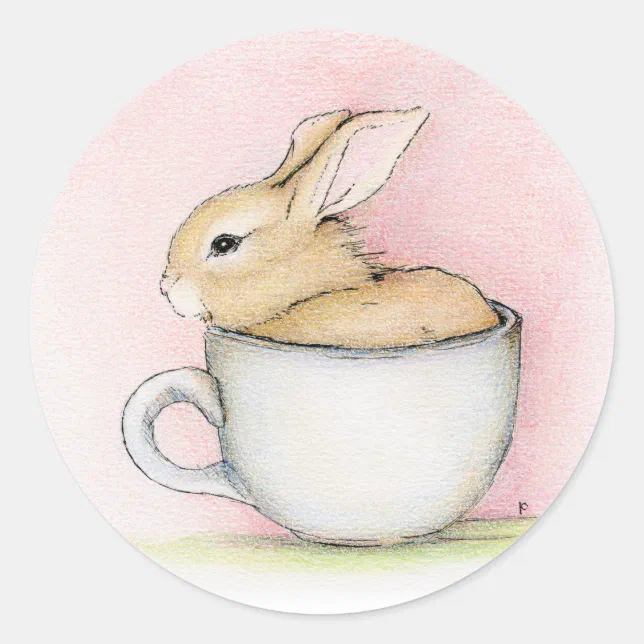 Tea Cup Classic Round Sticker | Zazzle