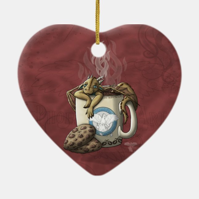 [Tea Cup Dragon] Coffee Ceramic Ornament (Back)