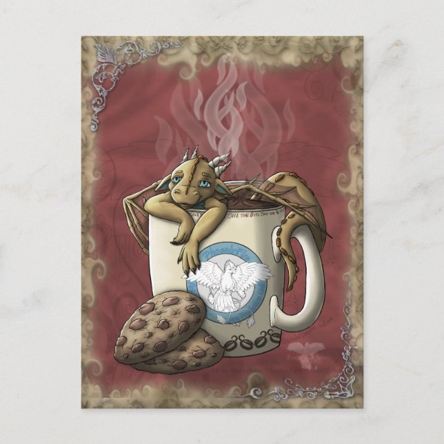 [Tea Cup Dragon] Coffee Postcard (Front)
